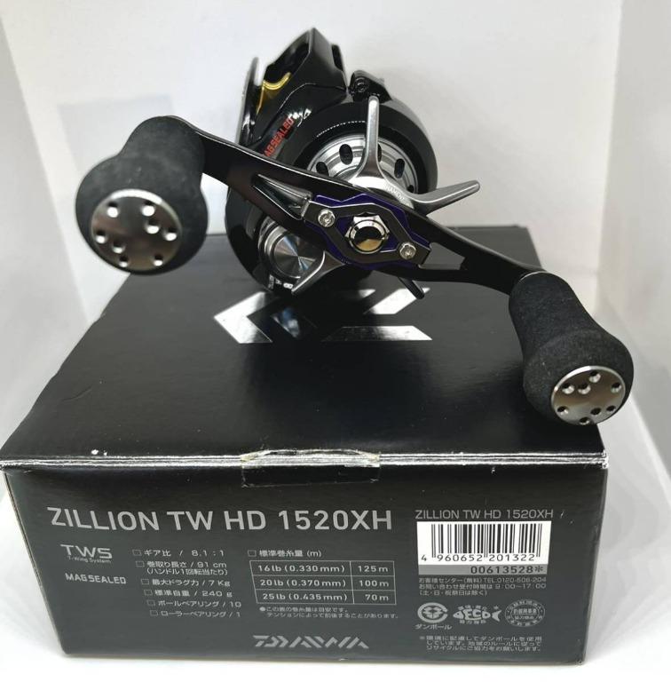 DAIWA ZILLION TW HD 1520XH 捲線器右, 運動產品, 釣魚- Carousell