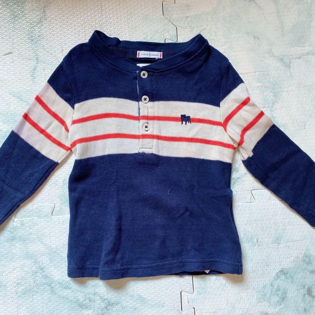 Jasper Conran Baby Boy White Navy Red Cotton Jumper Sweater Top 3 6 9 12 18 24 