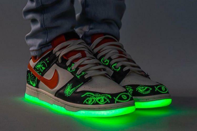 Nike Dunk Low Retro PRM Halloween 黑橙萬聖節夜光us9 (eu42.5), 男裝