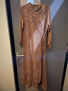 dress panjang coklat