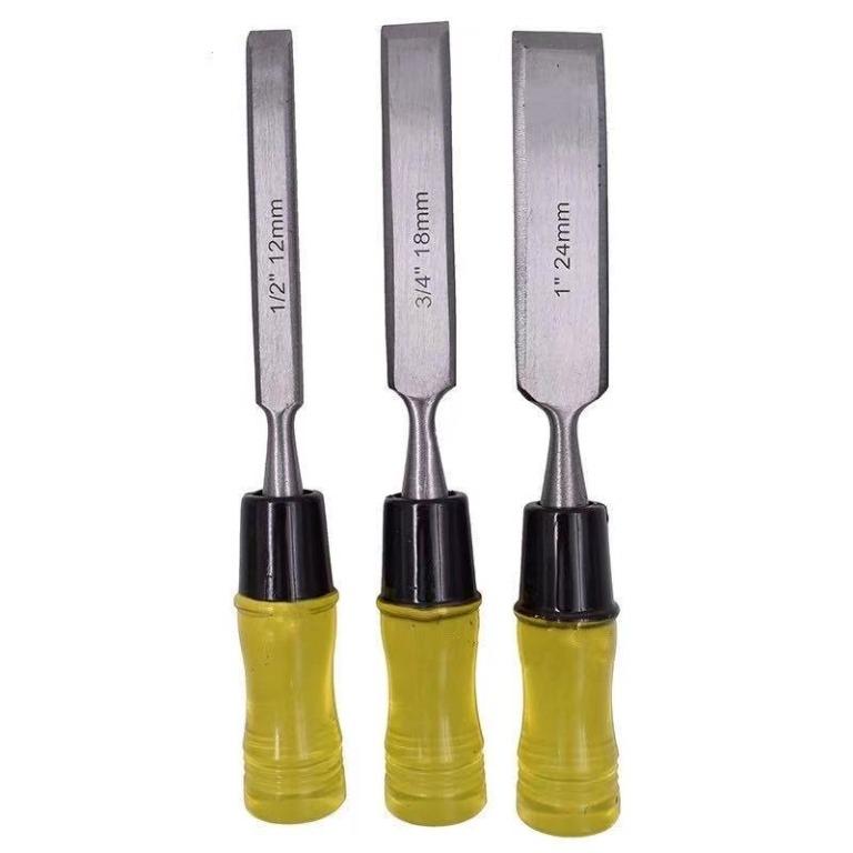 E-shop: Anton 3pcs Wood chisel (Category: Home Improvement Tools & Accessories) located in Quezon City. Submitted by erica1239 (Listing ID 1170738934, Image 1). Description: 3PCS Wood chisel 3 in 1 Transparent woodworking chisel STEEL CHISEL Cutter made of 65#Mn tool steel, with heat treatment, very hardness and sharp; Handle made of round plastic raw materials, comfortable to hold; With 7 size cutter, choose as you wish for your artwork; Applica