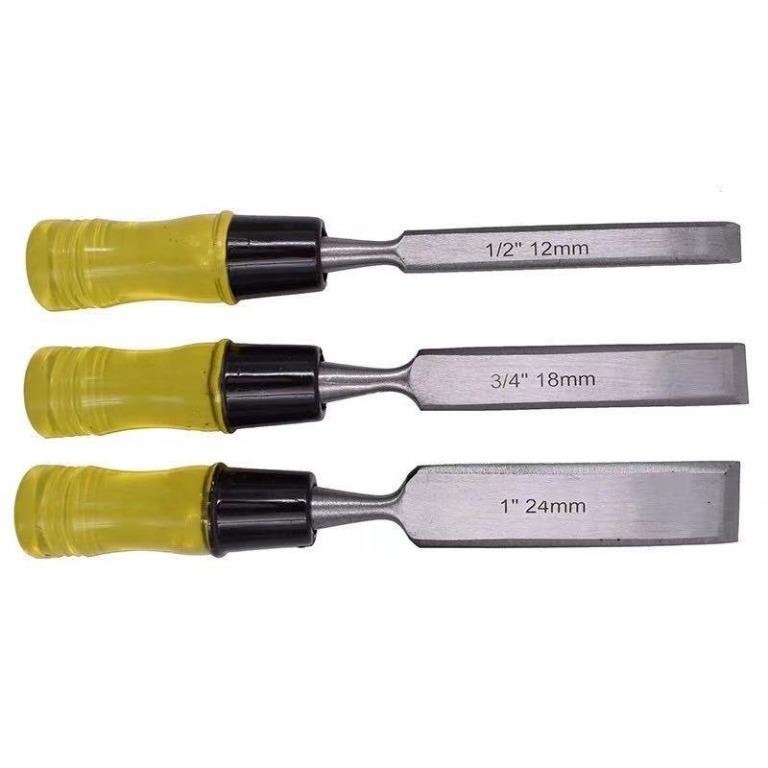 E-shop: Anton 3pcs Wood chisel (Category: Home Improvement Tools & Accessories) located in Quezon City. Submitted by erica1239 (Listing ID 1170738934, Image 3). Description: 3PCS Wood chisel 3 in 1 Transparent woodworking chisel STEEL CHISEL Cutter made of 65#Mn tool steel, with heat treatment, very hardness and sharp; Handle made of round plastic raw materials, comfortable to hold; With 7 size cutter, choose as you wish for your artwork; Applica