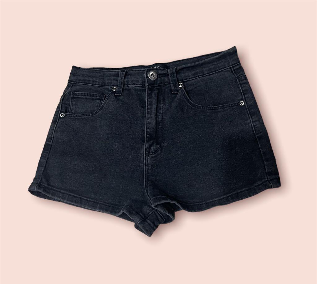 Forever 21 black denim shorts new arrivals