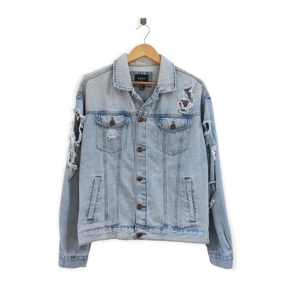 Distressed denim jacket 2025 mens forever 21