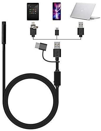 8mm USB Endoscope Inspection Camera 2.0 MP CMOS Snake Camera Borescope 3 in 1 Flexible HD Waterproof Tube Sink Drain Pipe Camera with 6 Led Light for PC/Laptop/Computer/OTG and UVC Android Phone,1.5m 