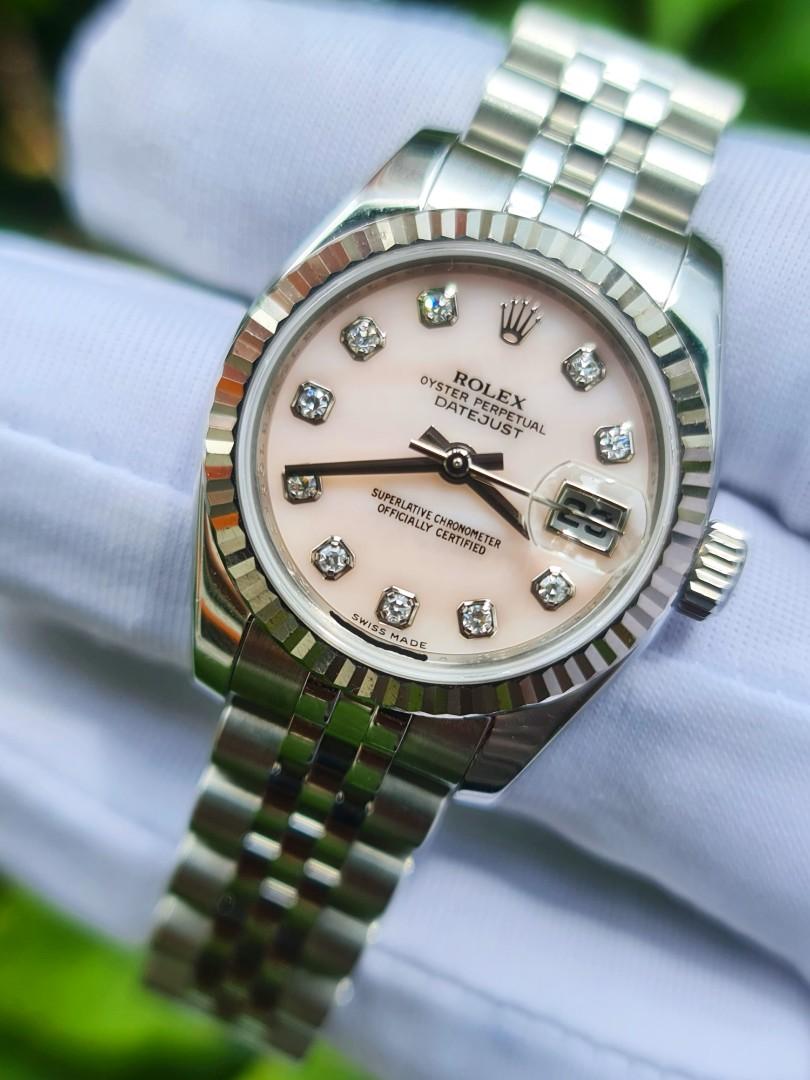 Full Complete Set Stone Dial Rolex Ladies Datejust 26 Ref. 179174