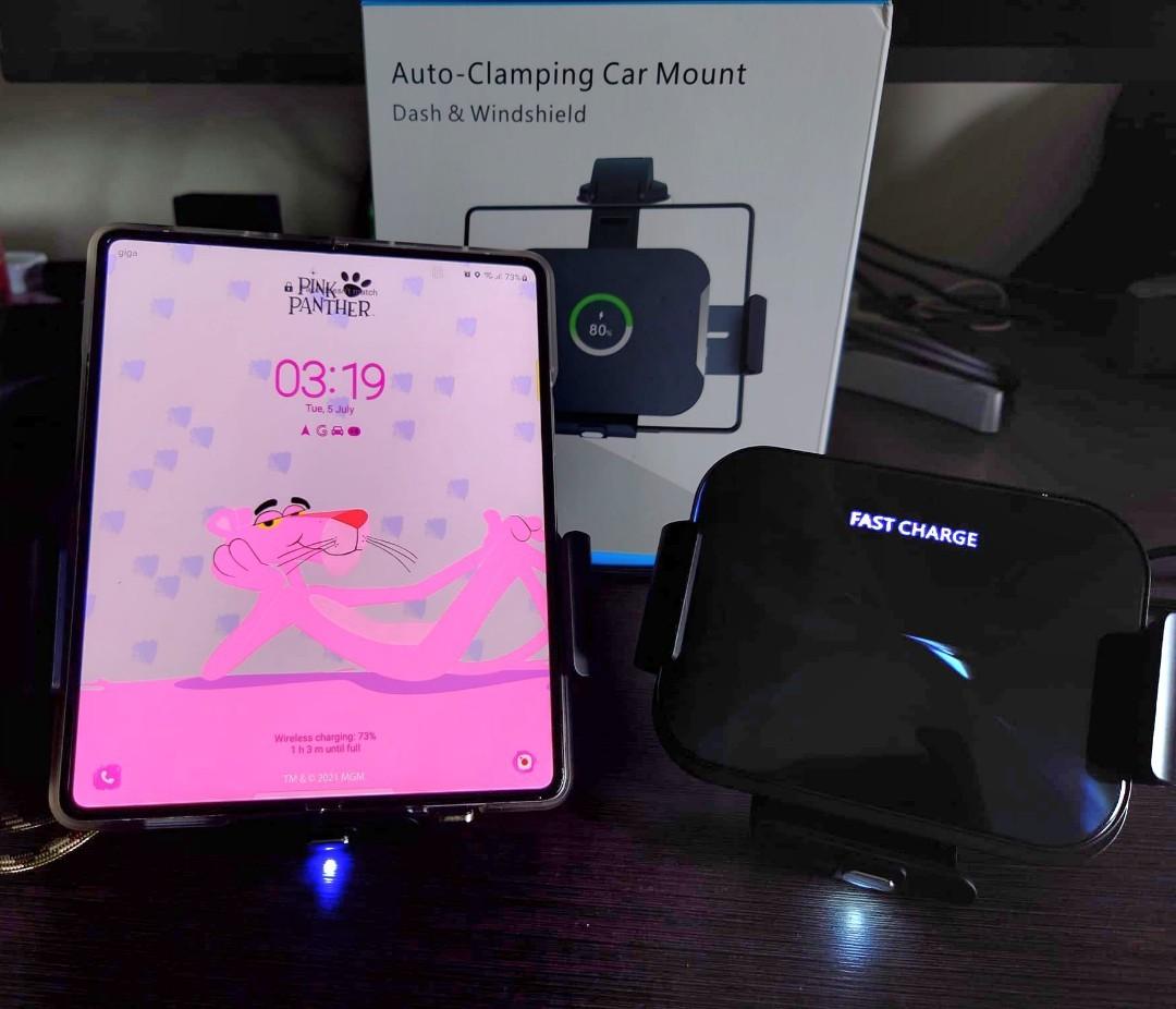 Galaxy Z Fold 4 / Z fold 3 AutoClamping Wireless 15Watts Car Mount, Car Accessories