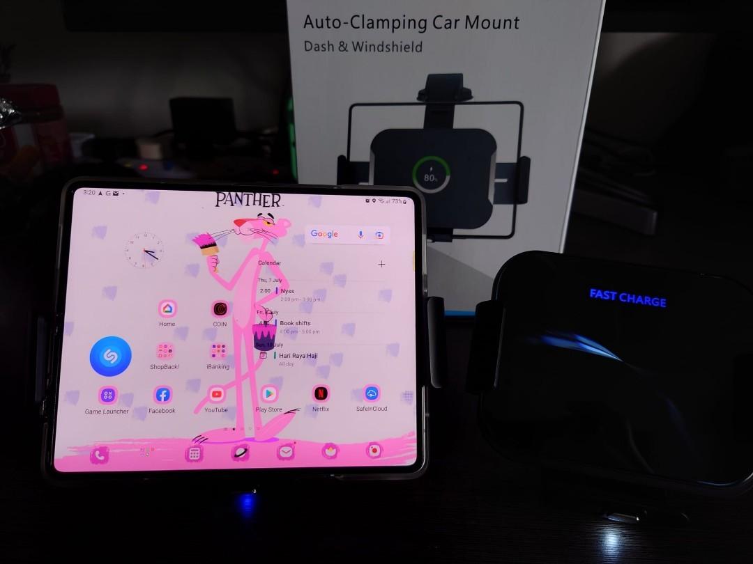 Galaxy Z Fold 5 / Z fold 4 AutoClamping Wireless 15Watts Car Mount