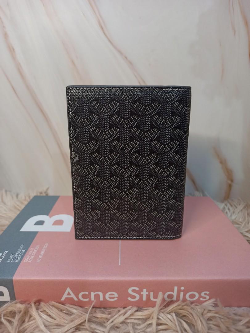 Goyard Passport Cover/Holder Dark Grey Herringbone, Men's Fashion