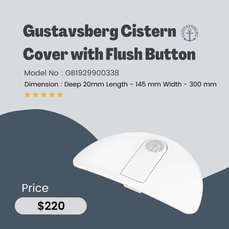 Gustavsberg Toilet Bowl Cistern Cover with Flush Button Plumber