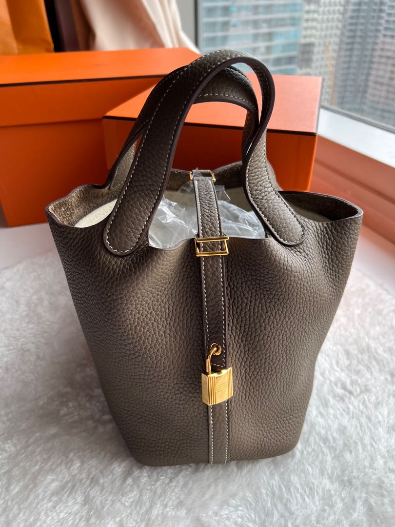 Hermes Picotin 18 Etoupe GHW, Luxury, Bags & Wallets on Carousell