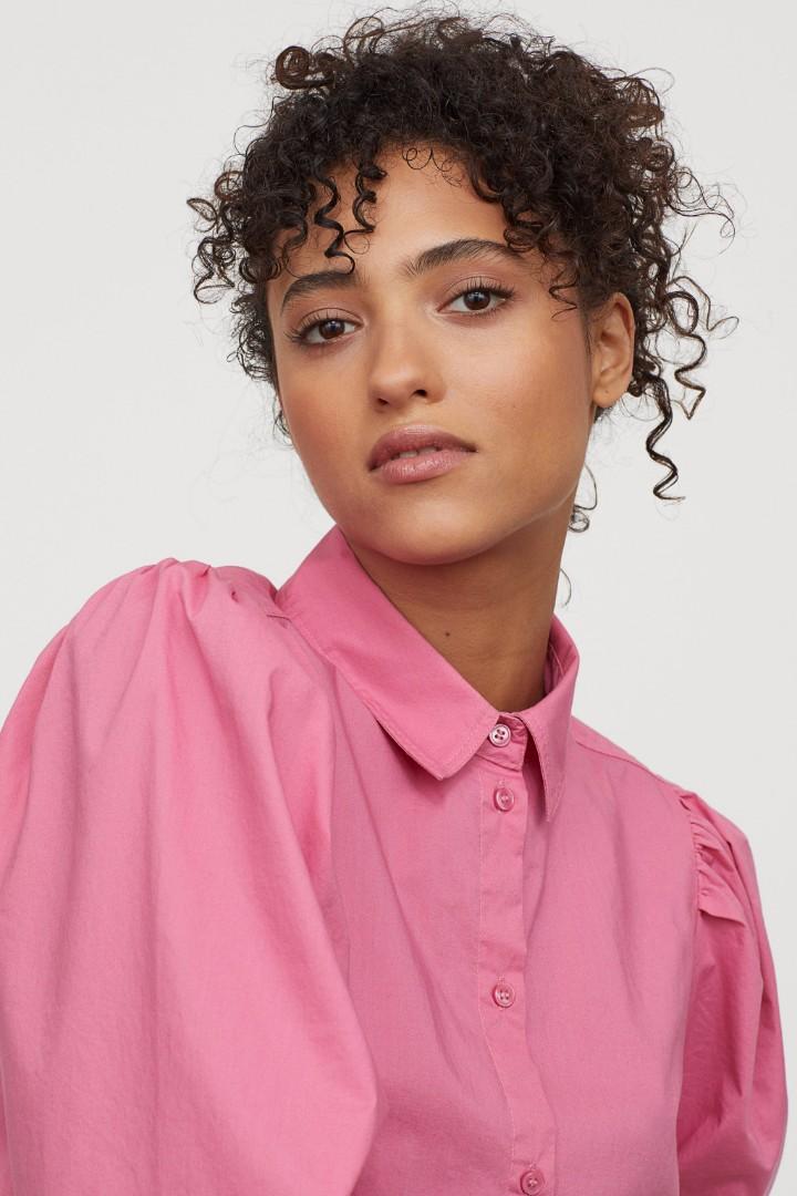 H M Puff Sleeve Blouse Women s Fashion Tops Blouses on Carousell