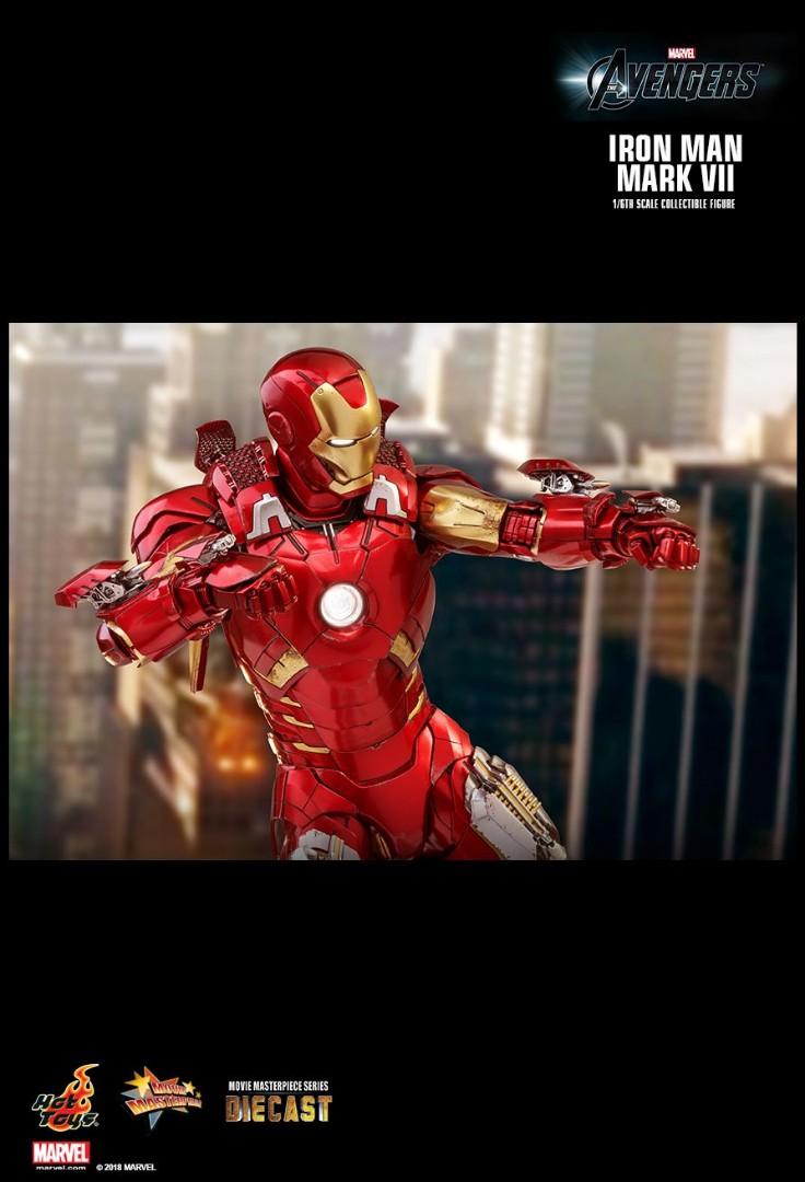 Hot Toys 1/6 Avengers Iron Man Mark VII MK7 Diecast Collectible Figure