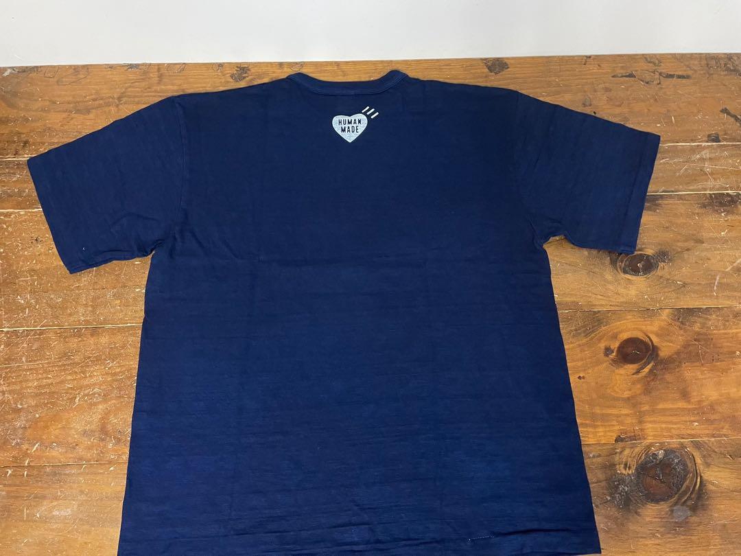 Human Made Indigo T-shirt #2 老虎藍染Tiger, 男裝, 上身及套裝, T