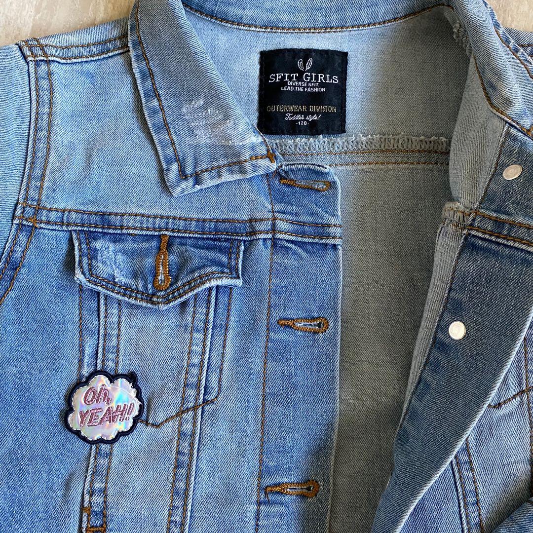 Jaket jeans denim anak set atasan dress 