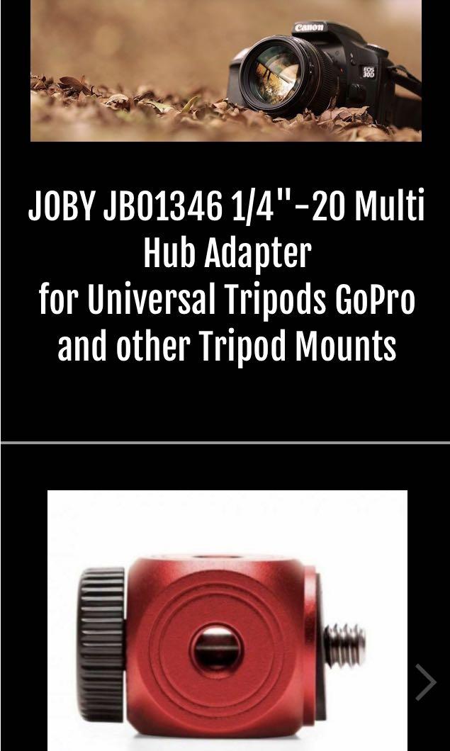 Joby Hub adapter, Photography, Cameras on Carousell