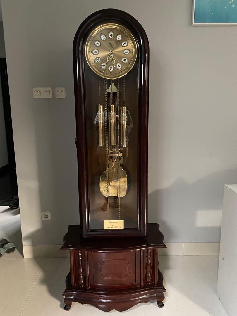 Junghans grandfather clock, Antik, Furnitur di Carousell