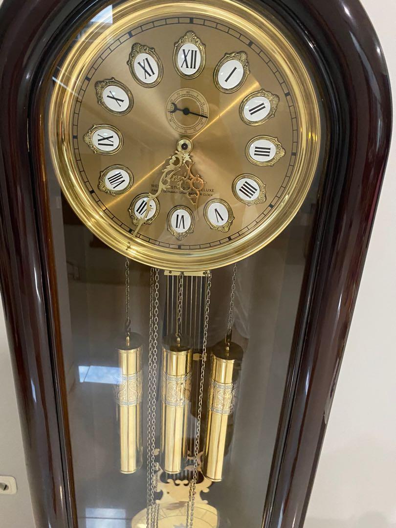 Junghans grandfather clock, Antik, Furnitur di Carousell