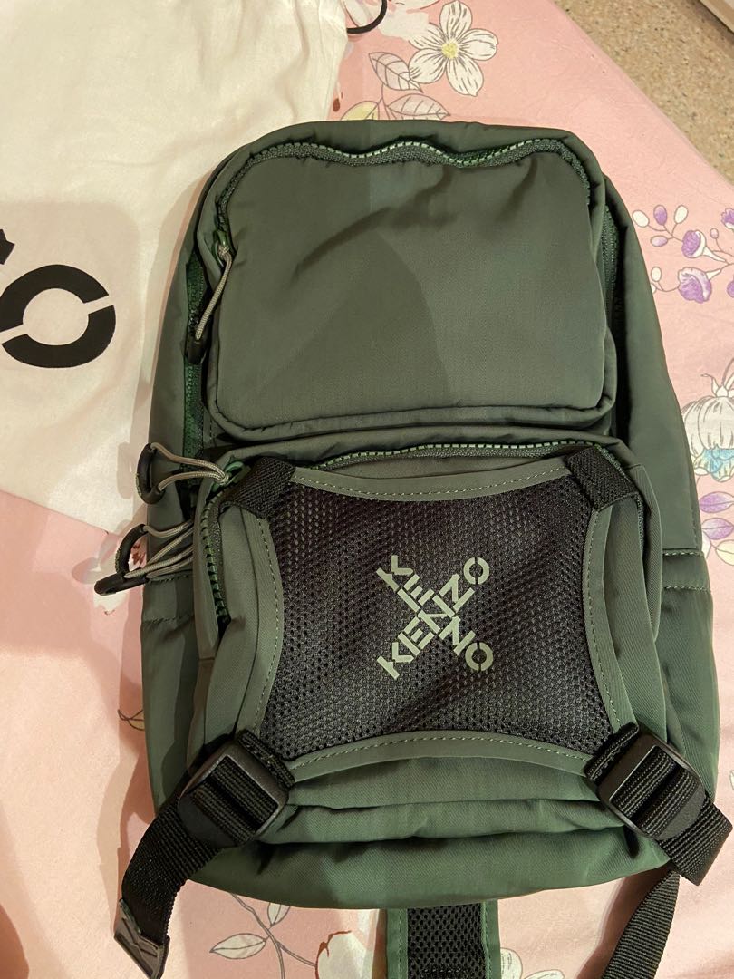 Kenzo Green One Shoulder Sport Backpack, Luxury, Bags & Wallets on