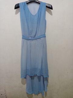 KOREAN DRESS soft blue dress biru muda cantik