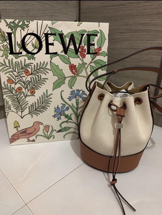 Loewe Balloon Leather and Canvas Bucket Bag