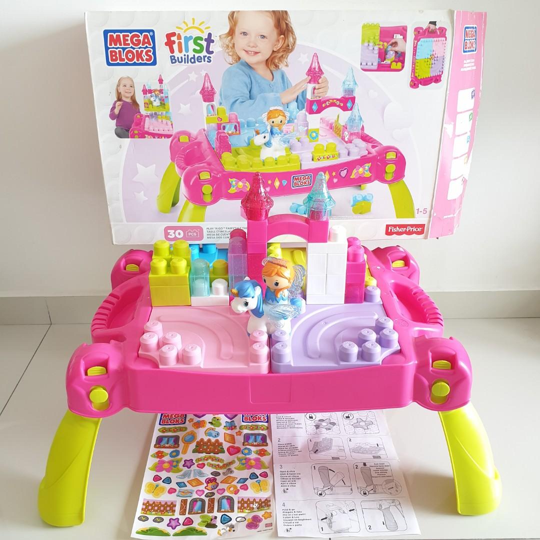MEGA BLOKS First Builders Play 'N Go Fairytale Table Fold Storage Carry