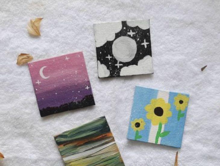 Easy mini online canvas painting