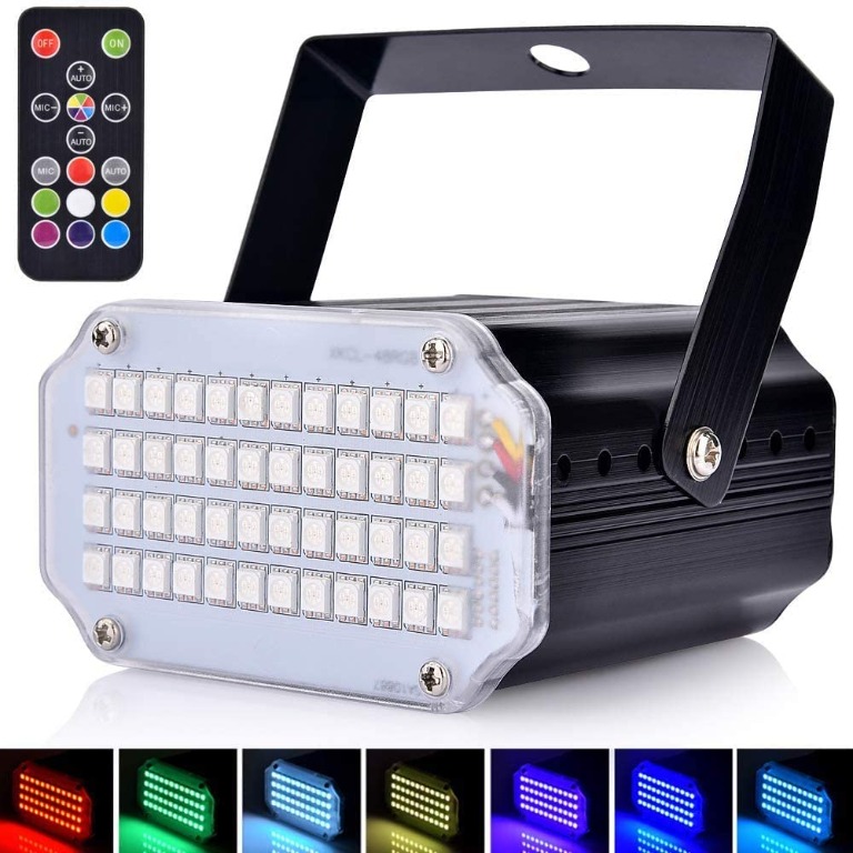 Led Blue Strobe Lights Dance Flash Strobe Lights Adjustable Speed Control Stage Light with Super Bright 24 LEDs Flash Party Lighting Best for Christmas Clubs Effect DJ Disco Bars Parties Halloween 