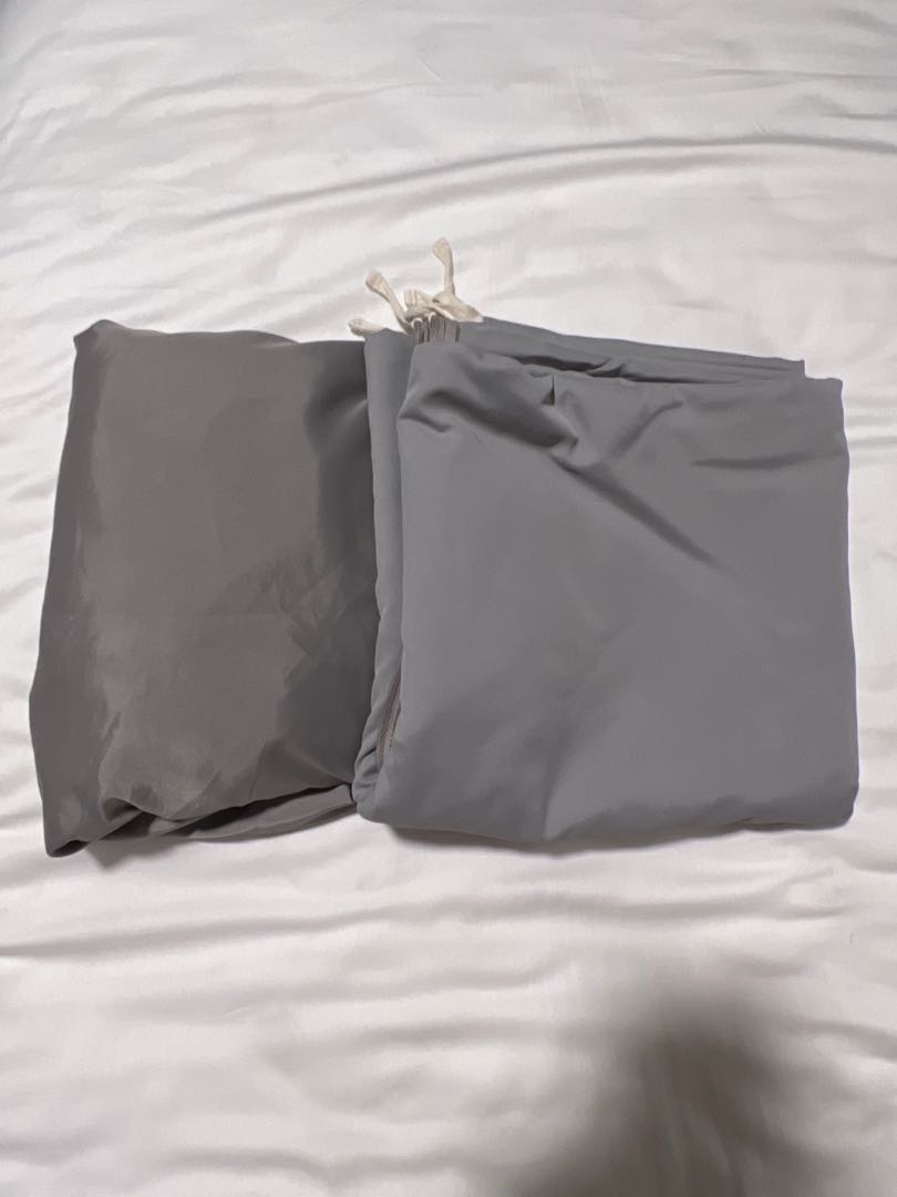 Uniqlo AIRism Grey Duvet Cover Set (Single), Furniture & Home Living