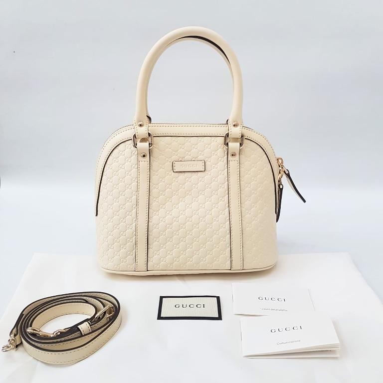 tas satchel Gucci Alma Dome Small GG Guccissima Beige Full Leather