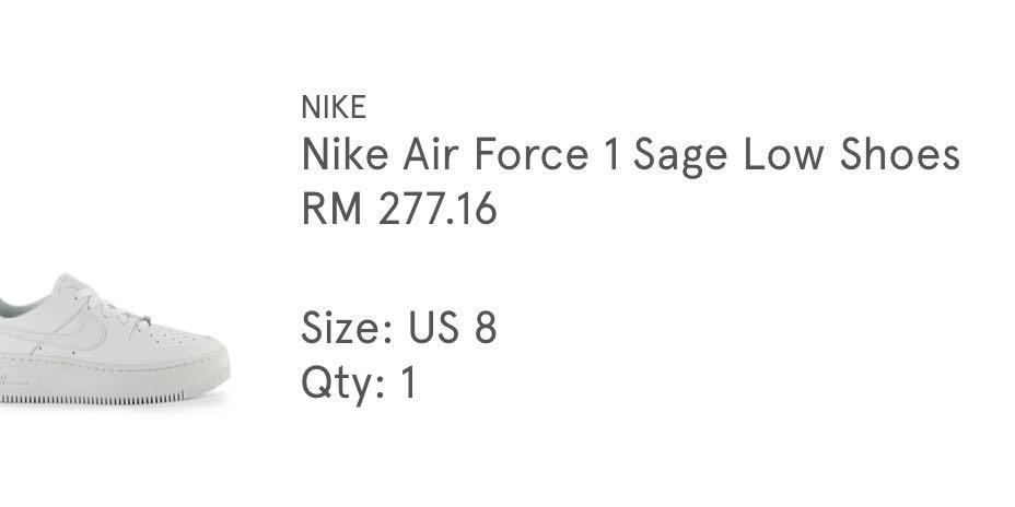 Air force one sage low white deals size 8