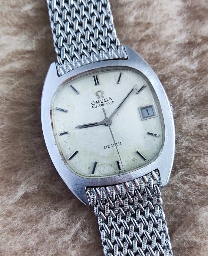 OMEGA DeVille 162.045 MESH BAND Stainless Steel AUTOMATIC 1002 Mens