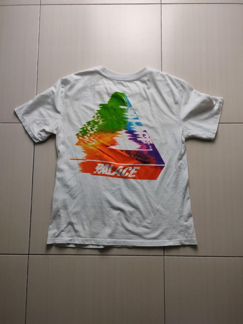Palace Tri Smudge Rainbow White T Shirt Tee Men s Fashion Tops