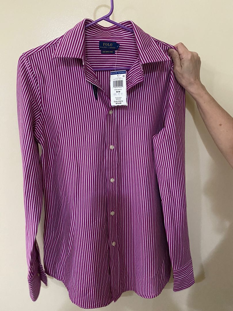 Polo Ralph Lauren Knit Dress Shirt, Women's Fashion, Tops, Longsleeves ...
