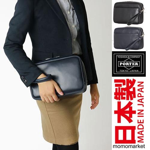 PORTER leather wristlet pouch 腕帶真皮手拿包兩用牛皮男裝手袋2 way