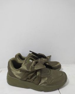 PUMA x Fenty By Rihanna Women s Satin Bow Sneakers Olive