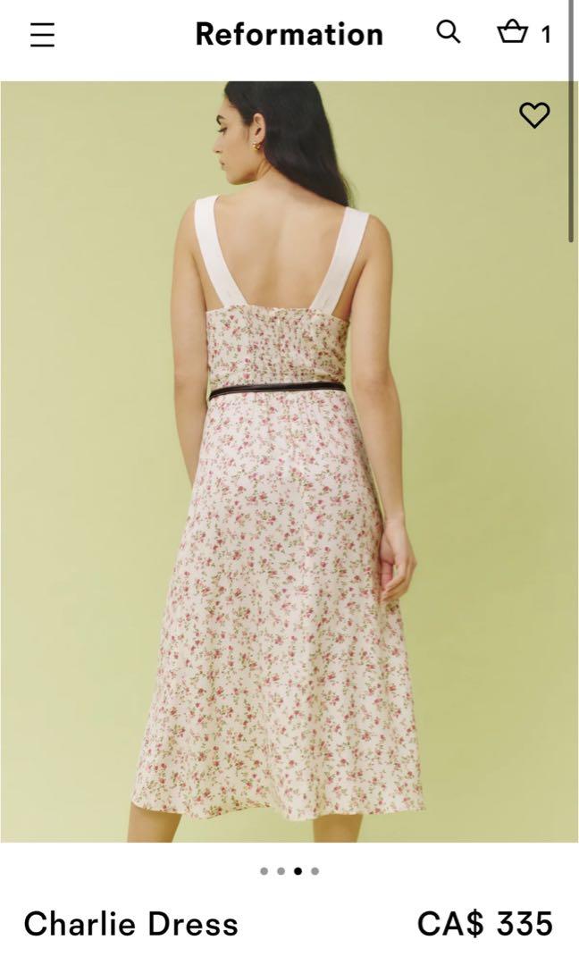 reformation charlie dress yellow check size4 Women s Fashion Clothes on Carousell