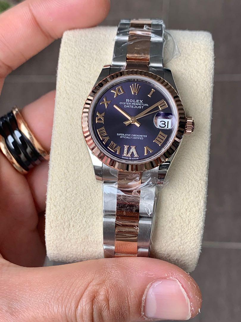 Rolex datejust lady 31 online purple dial