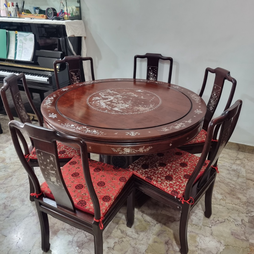 Rosewood dining table 6 chairs sale
