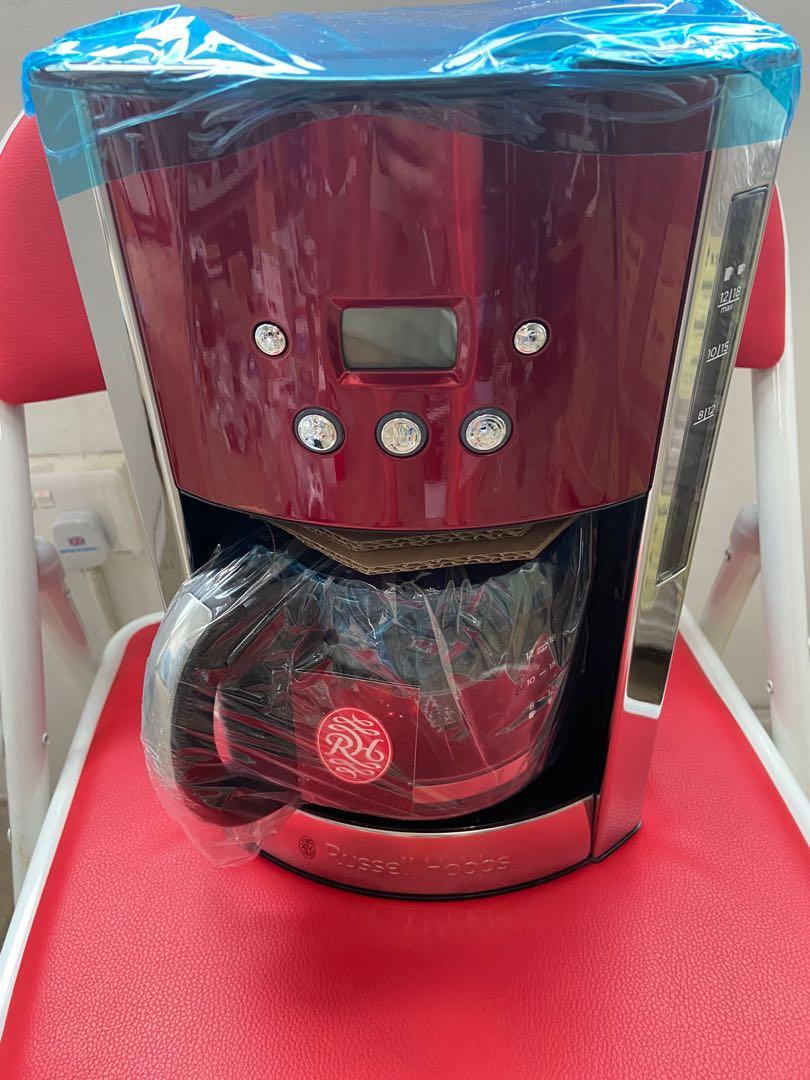 Russell Hobbs, Luna Solar Red Coffee Maker with Glass Carafe, TV & Home