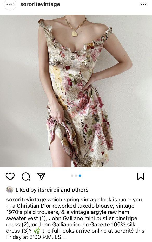 Sororite Vintage John Galliano Vintage Mini Silk Dress , Women