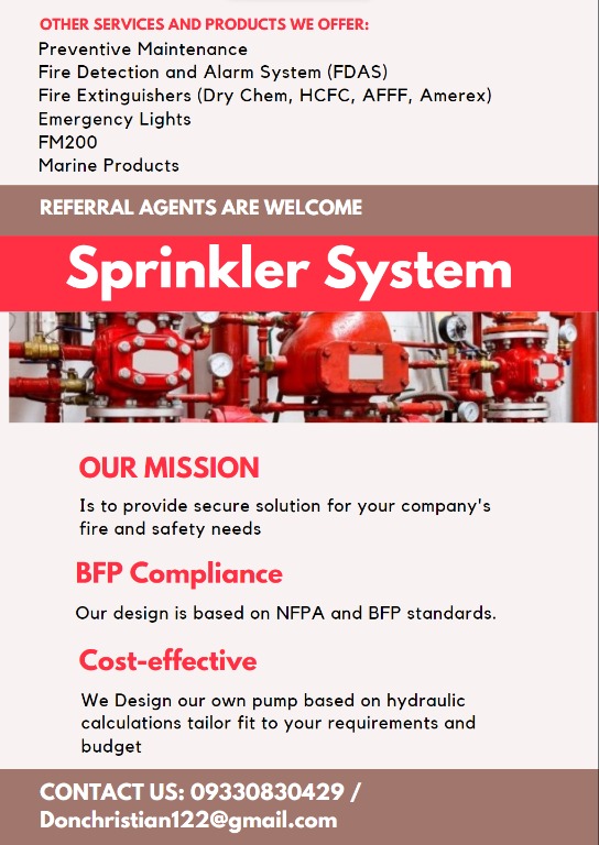 Sprinkler System / Automatic Fire Suppression System (AFSS), Commercial