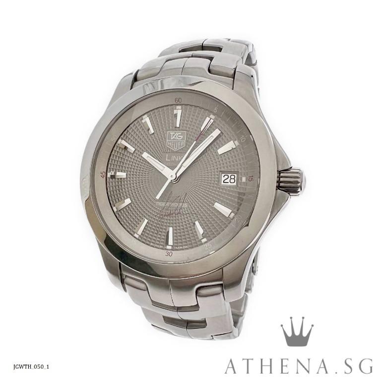 TAG HEUER MEN LINK TIGER WOOD GREY DIAL AUTOMATIC WATCH ONLY