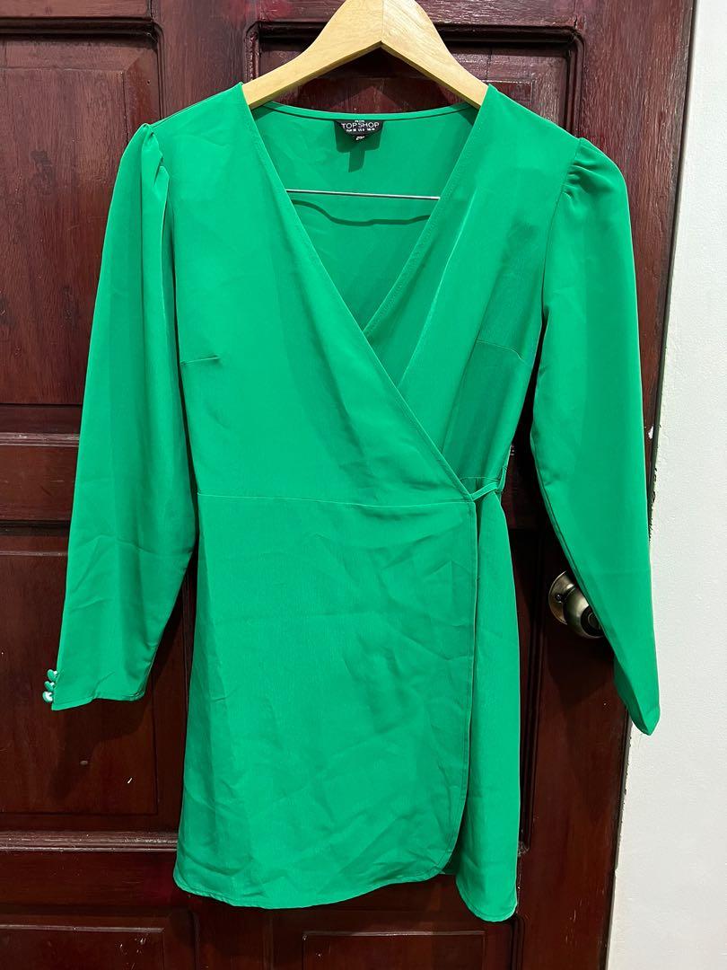 Topshop Green Wrap Dress, Women's Fashion, Dresses & Sets, Dresses on  Carousell