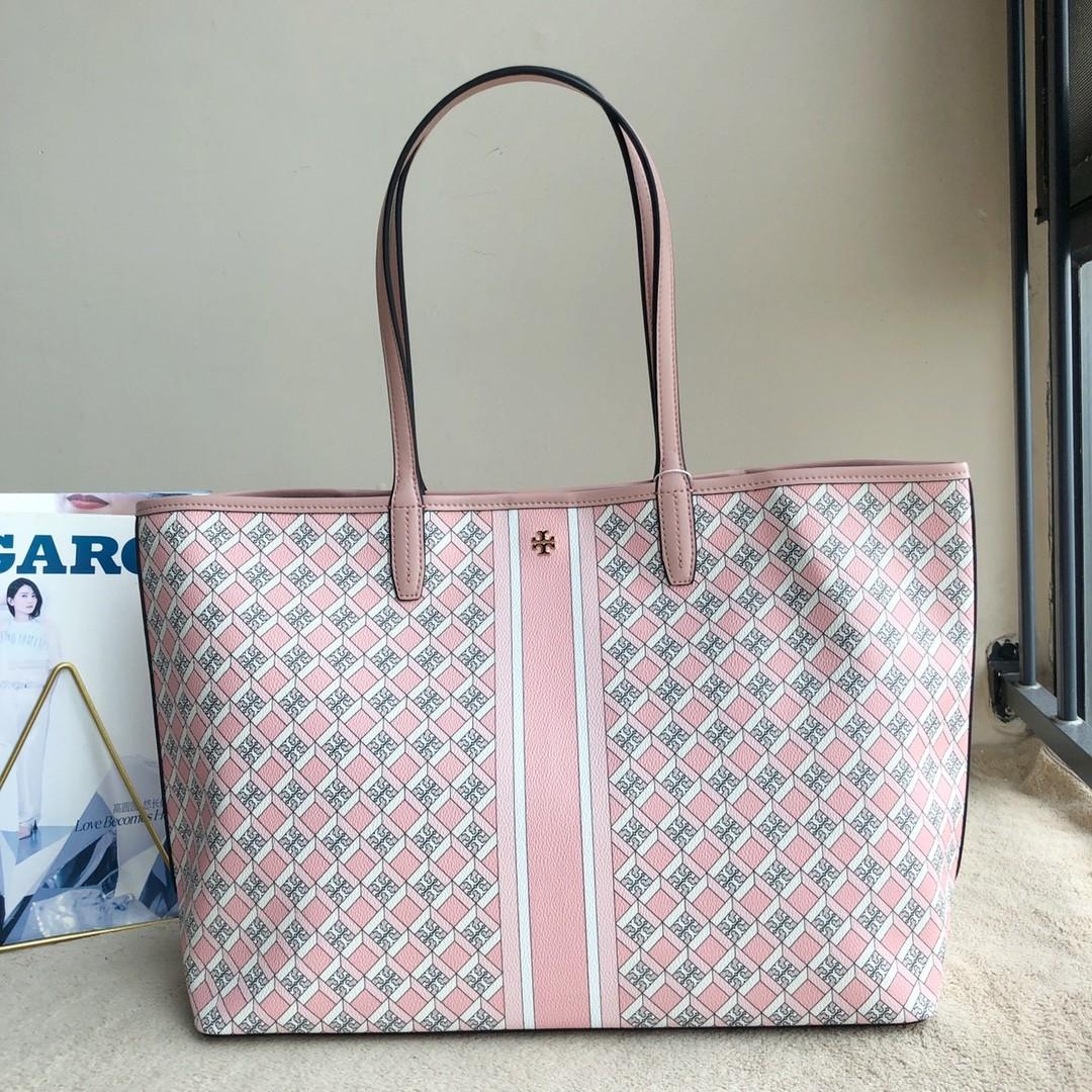 Tory Burch Tile T-Link T Zag Large Tote Bag pink, Women's Fashion, Bags &  Wallets, Tote Bags on Carousell