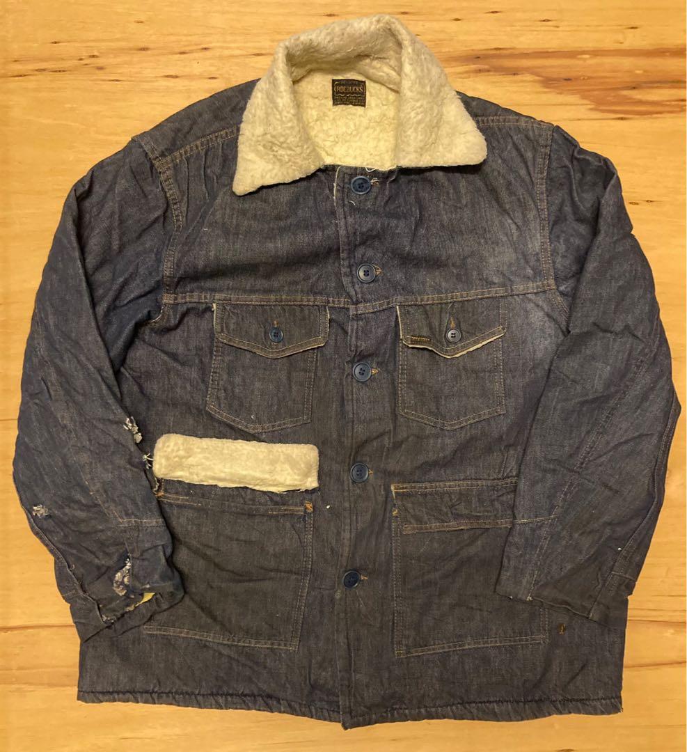 Vintage 80s Sears Roebuck Sherpa Blue Denim Jacket, Men's Fashion