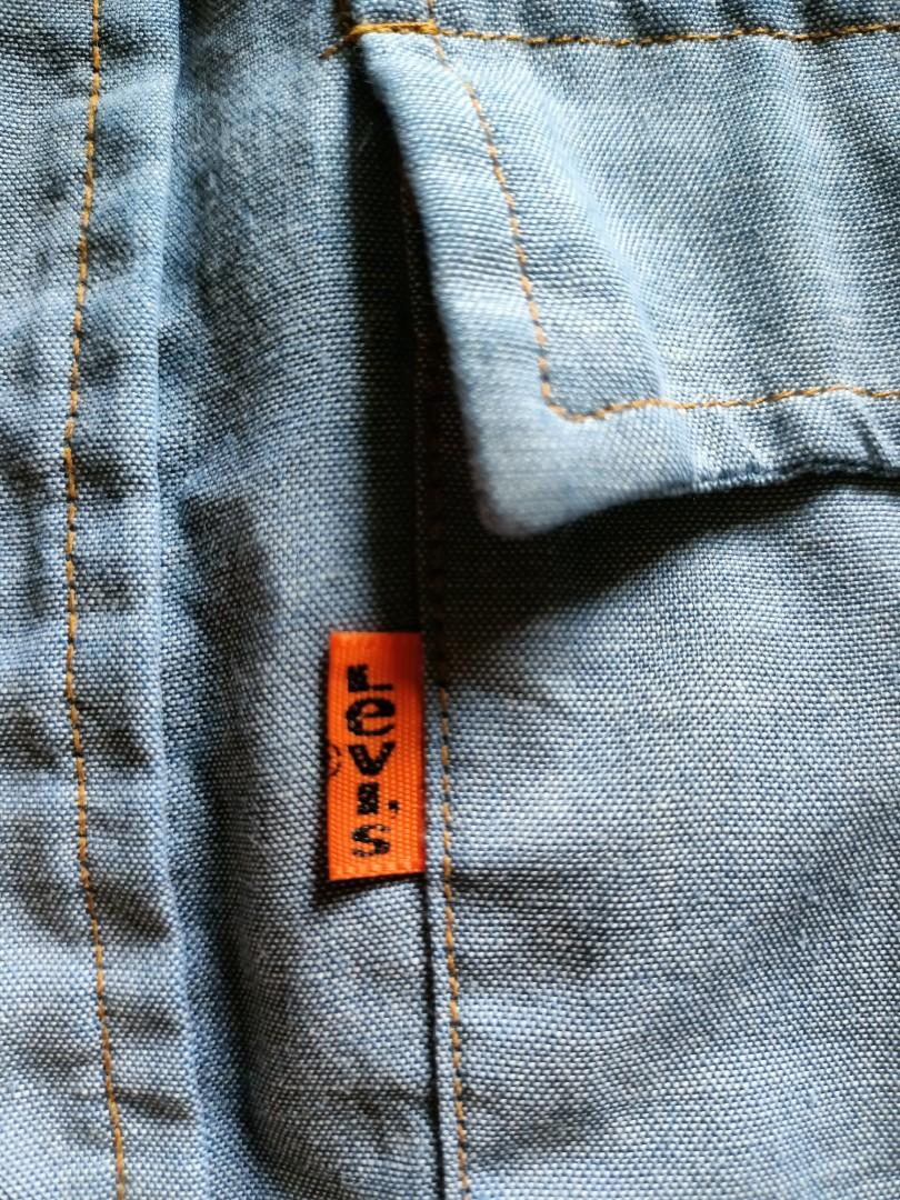 VINTAGE 70s CHAMBRAY LEVIS ORANGE TAB, Men's Fashion, Tops & Sets, Formal  Shirts on Carousell