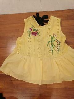 Yellow embroided top