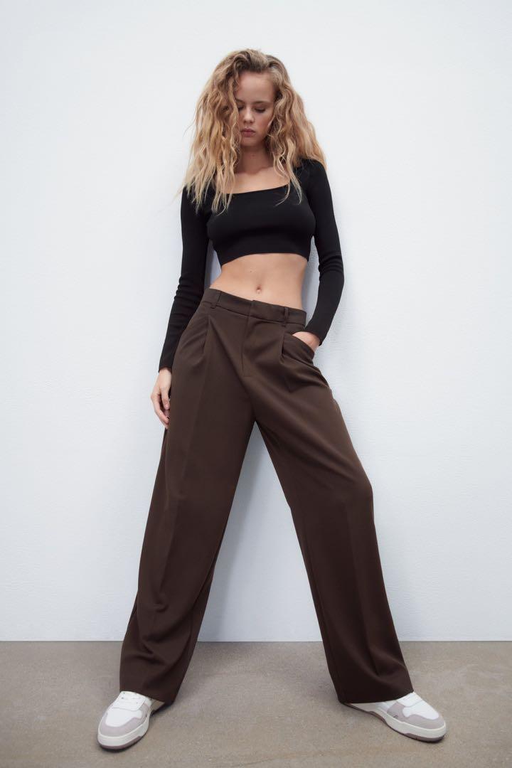 ZARA Dark Brown Full Length Pants