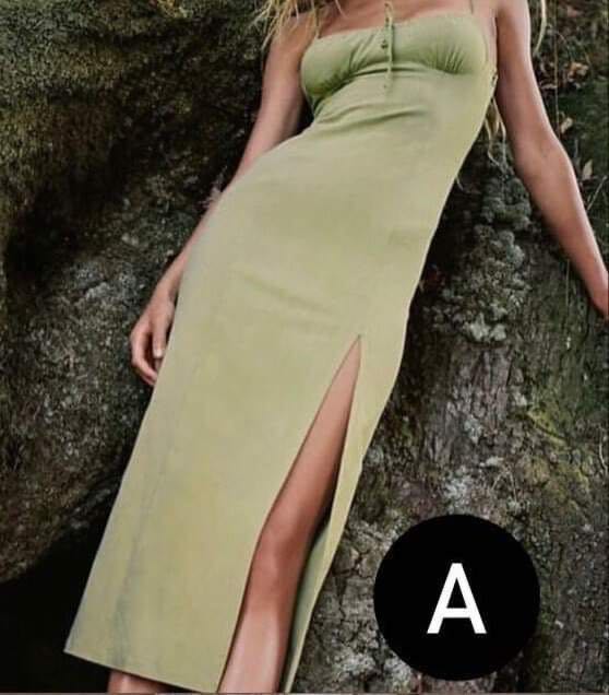 Zara Sage Green Midi Dress, Women's Fashion, Dresses & Sets, Dresses on